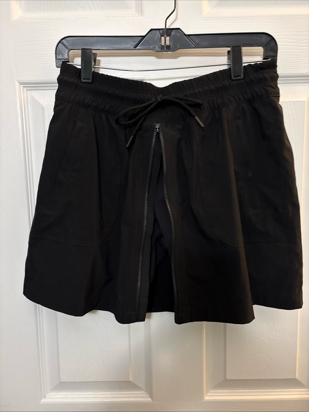 Black Drawstring Zip-Front Skort - Picture 2 of 4